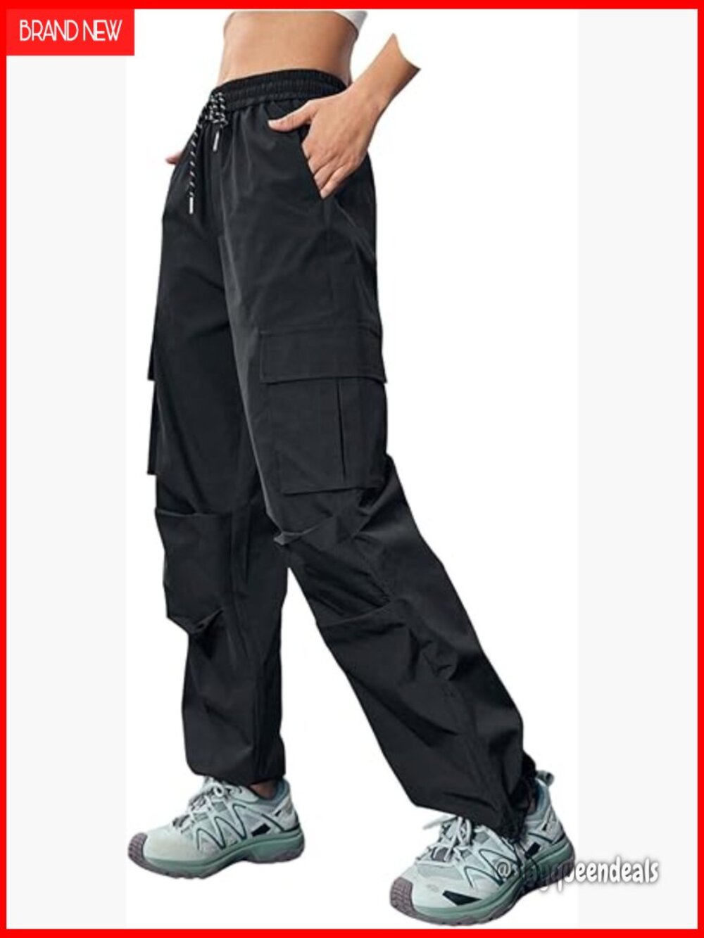 Waterproof Hiking Cargo Pants with Drawstring Waist & Cuffs